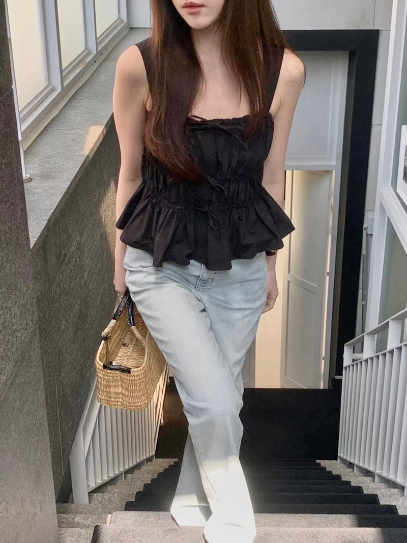 蝴蝶結層次修腰背心