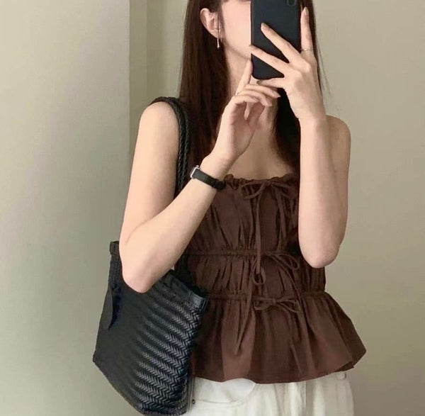 蝴蝶結層次修腰背心