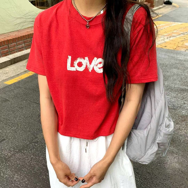 ”Love”簡約薄棉質Tee